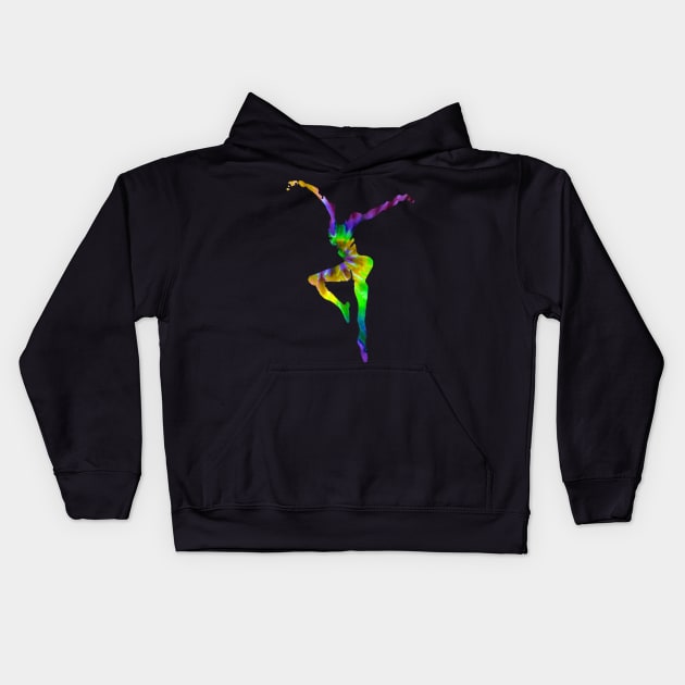 dave rainbow dancing Kids Hoodie by PMD PANJANG